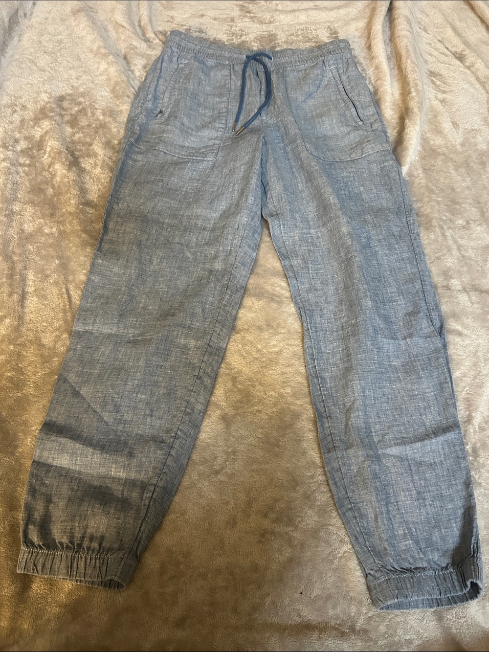Athleta Cabo linen jogger in light blue